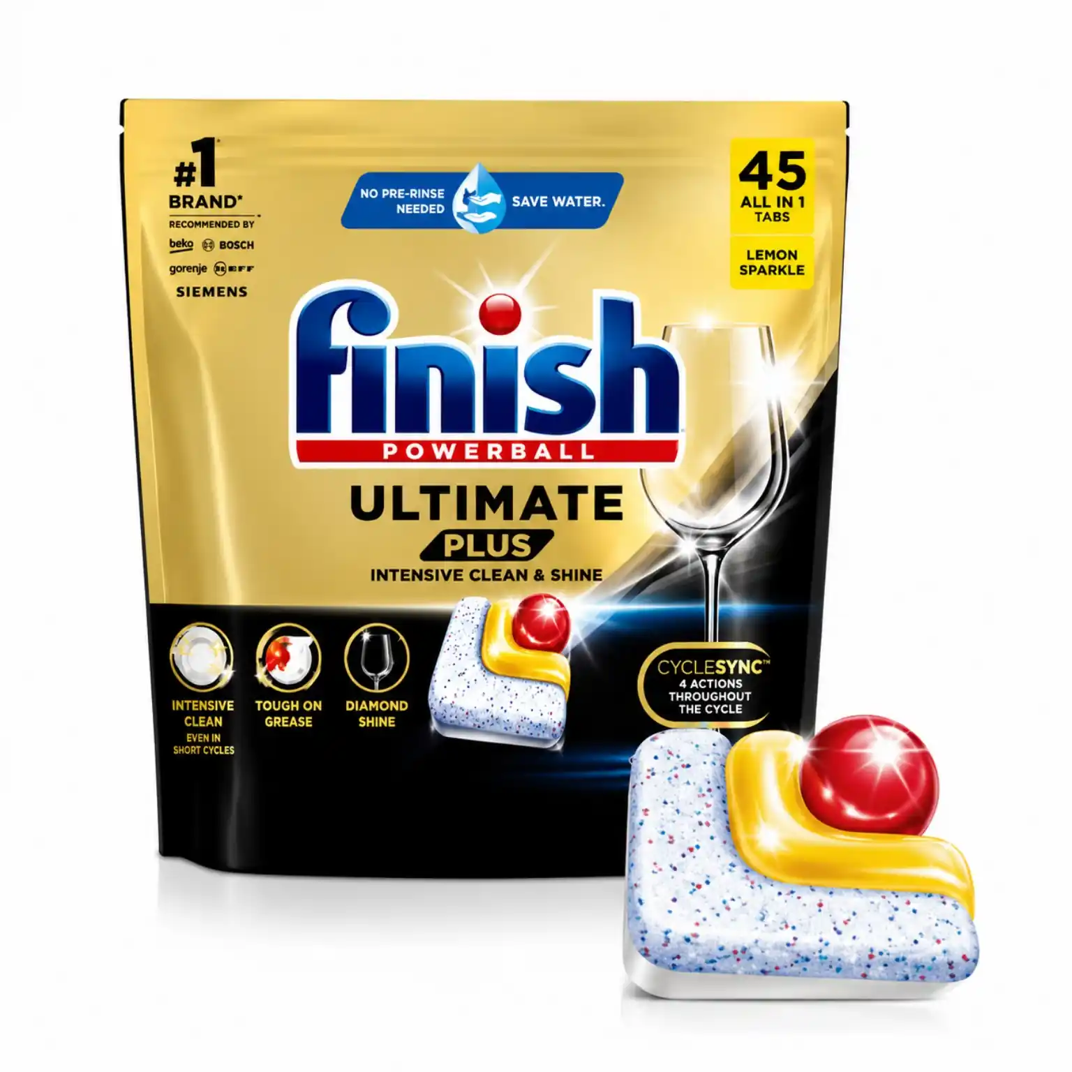 قرص ماشین ظرفشویی فینیش ۴۵ عددی Ultimate Plus اصل