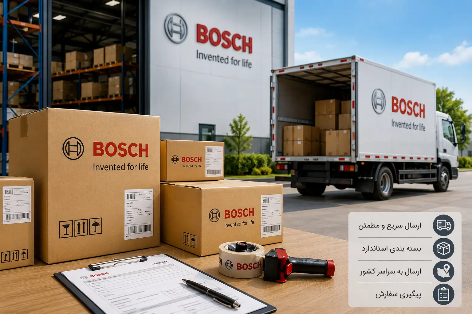 ارسال و تحویل کالا در نمایندگی بوش حجازی