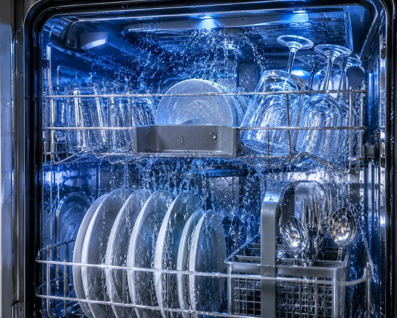 ظرفشویی بوش SGE53C55UC در حال شستشو 