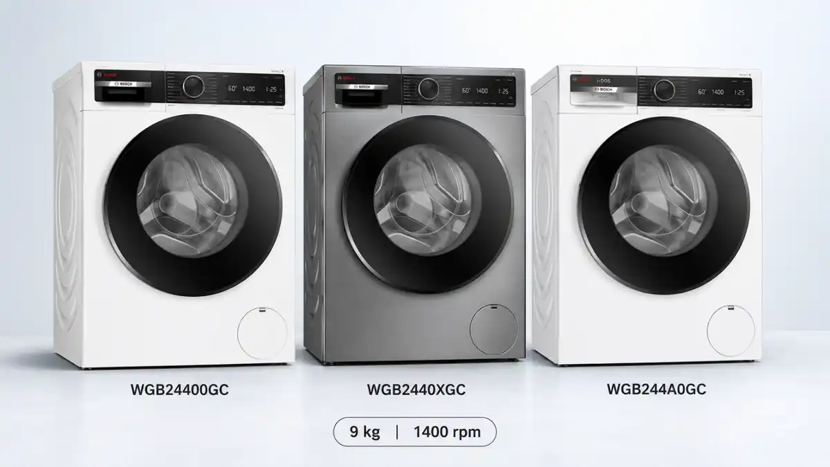 مقایسه سه ماشین لباسشویی بوش سری ۸ مدل WGB24400GC، WGB2440XGC و WGB244A0GC ظرفیت ۹ کیلوگرم و سرعت ۱۴۰۰ دور