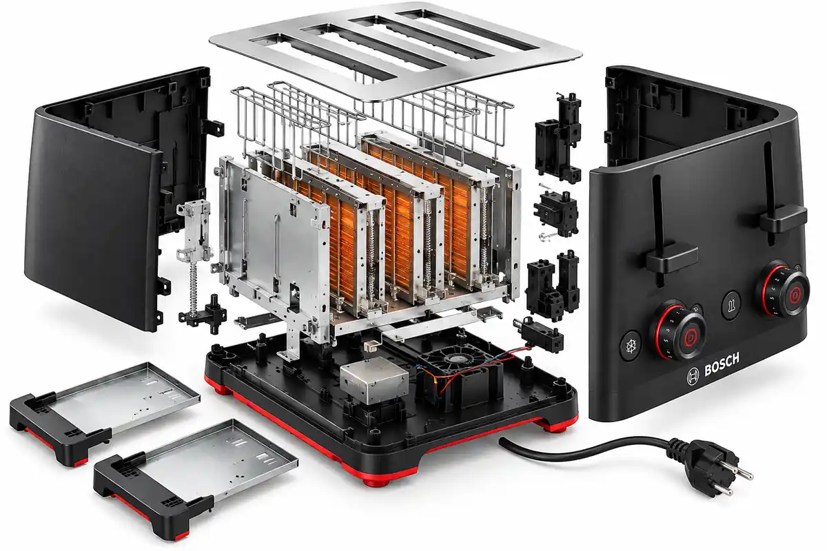 نمای شماتیک و انفجاری توستر بوش TAT3M143GB